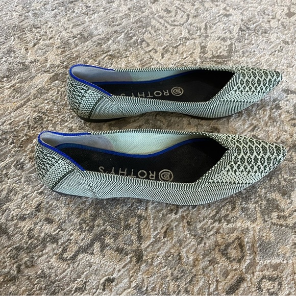 Rothy's Rare Python The Point Retired Flats Back White W7 Size 7 - Picture 3 of 6